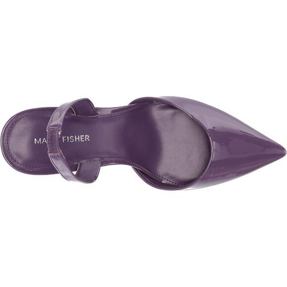Marc Fisher Womens Purple Leather Closed Pointed Toe Hadya Slingback Pumps Shoes - Picture 5 of 8